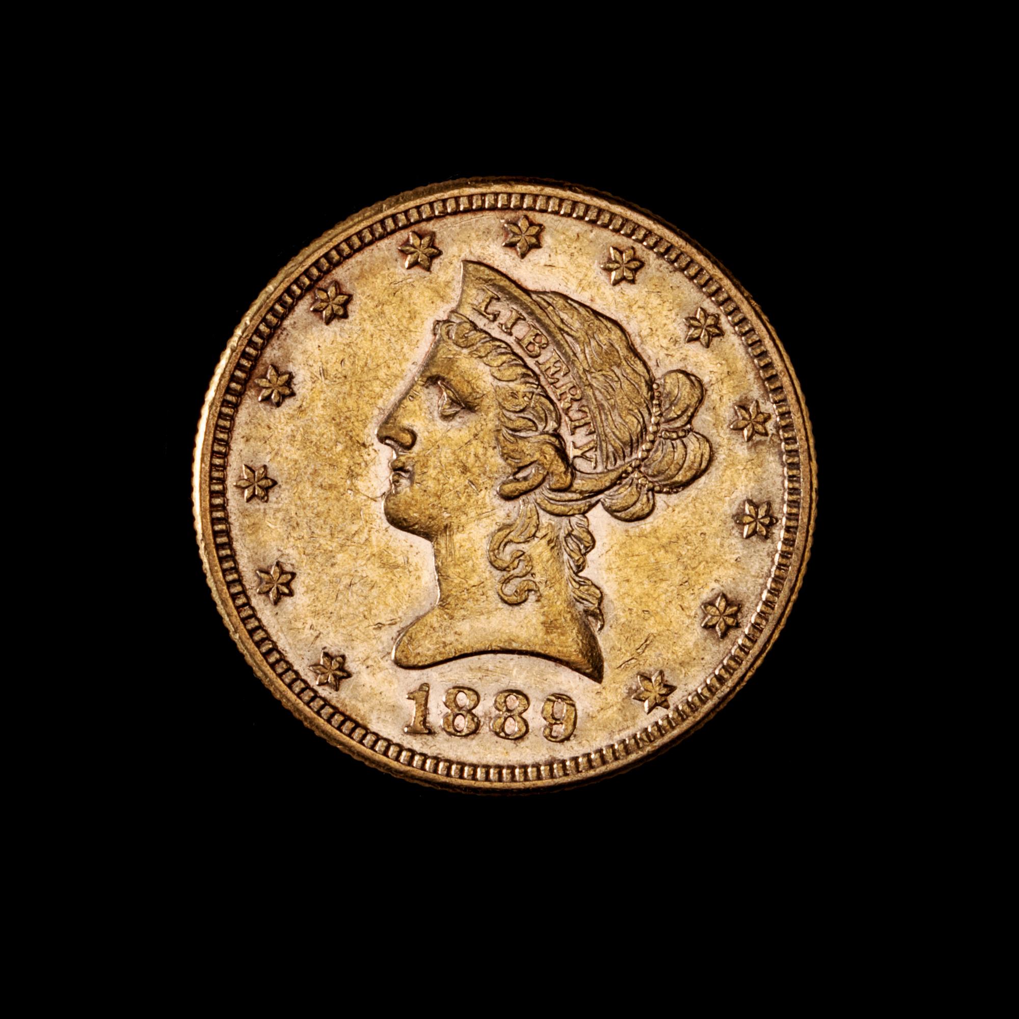 A United States 1889-S Liberty Head $10 Gold Coin