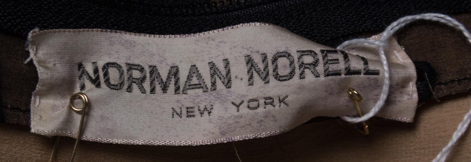 A Norman Norell Brown and Black Silk Gown,