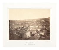 Pennsylvania JOHNSON, Thomas H. (b. 1821), photographer. Exceptional 3-section panoramic view of Carbondale, PA. Ca 1863-1865.