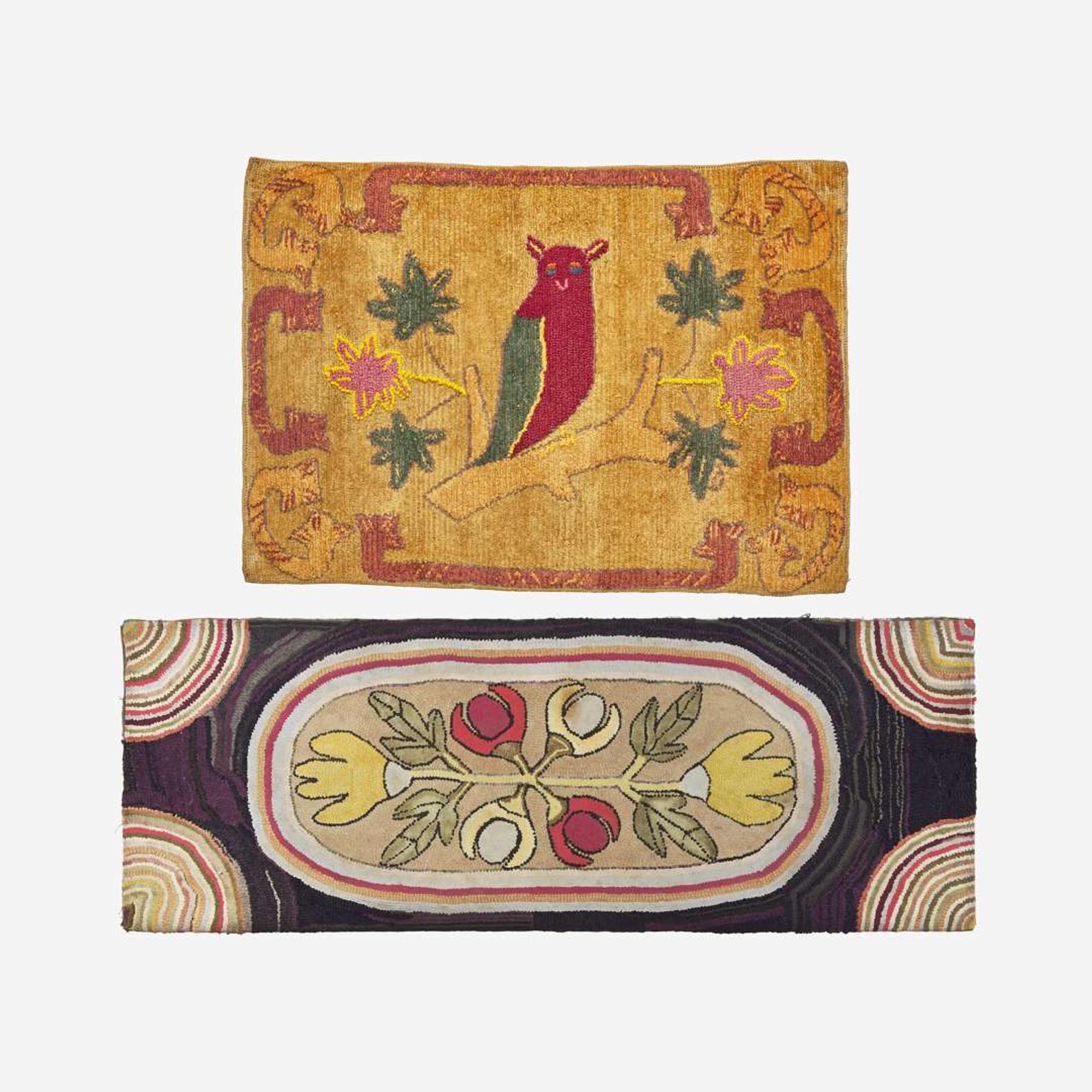 Two hooked rugs late 19th / 20th century