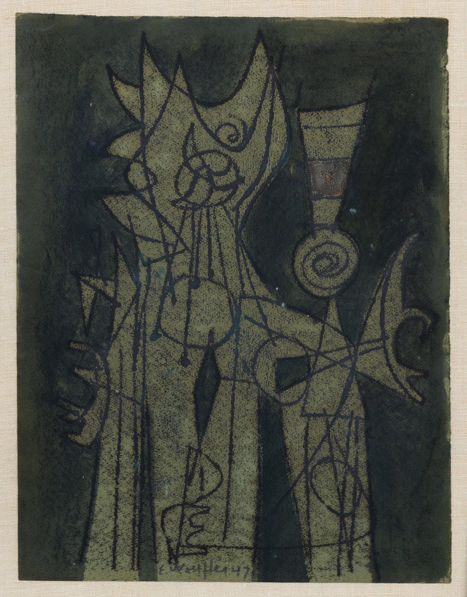 Emerson Woelffer, (American, 1914-2003), Abstract Composition, 1947