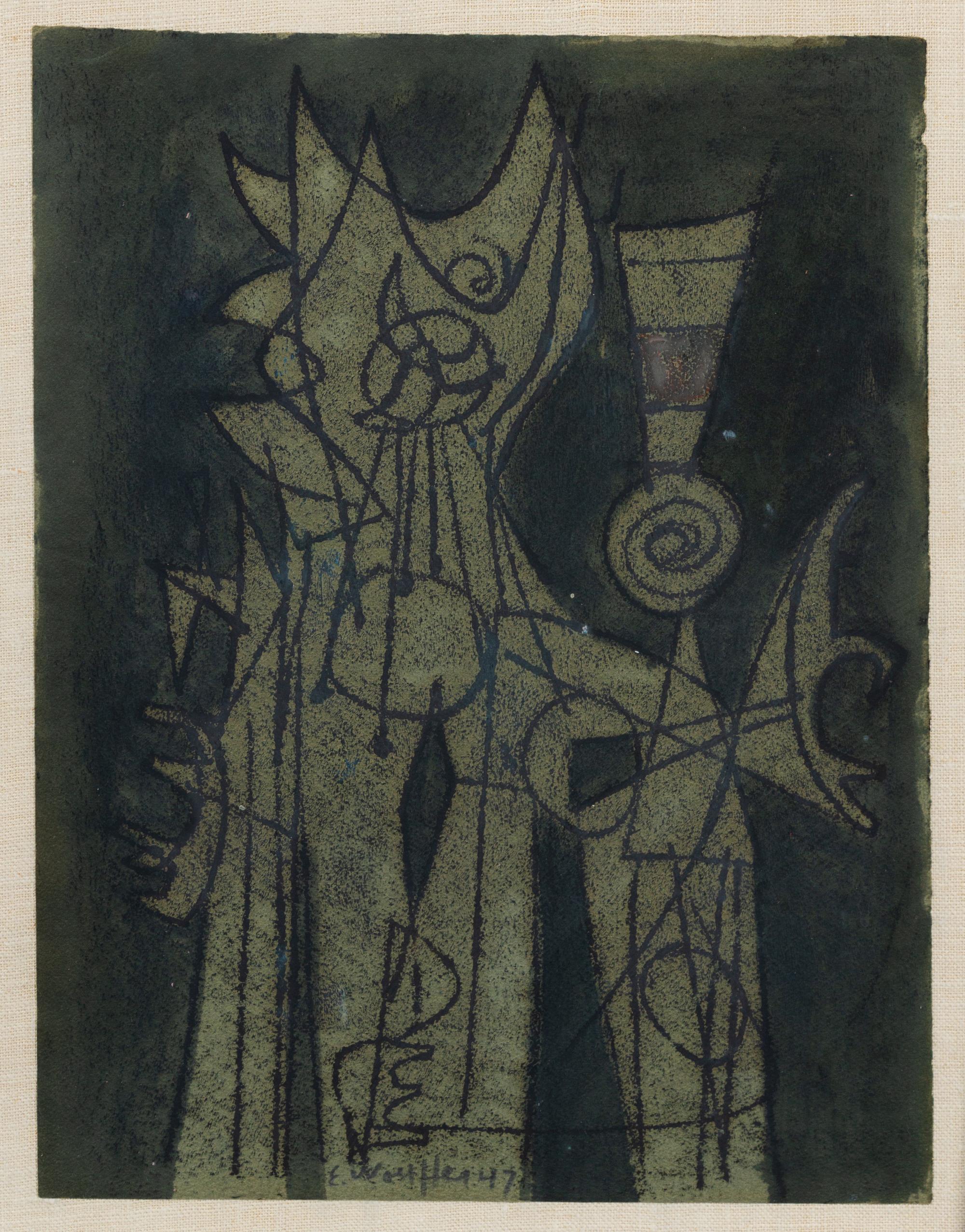 Emerson Woelffer, (American, 1914-2003), Abstract Composition, 1947