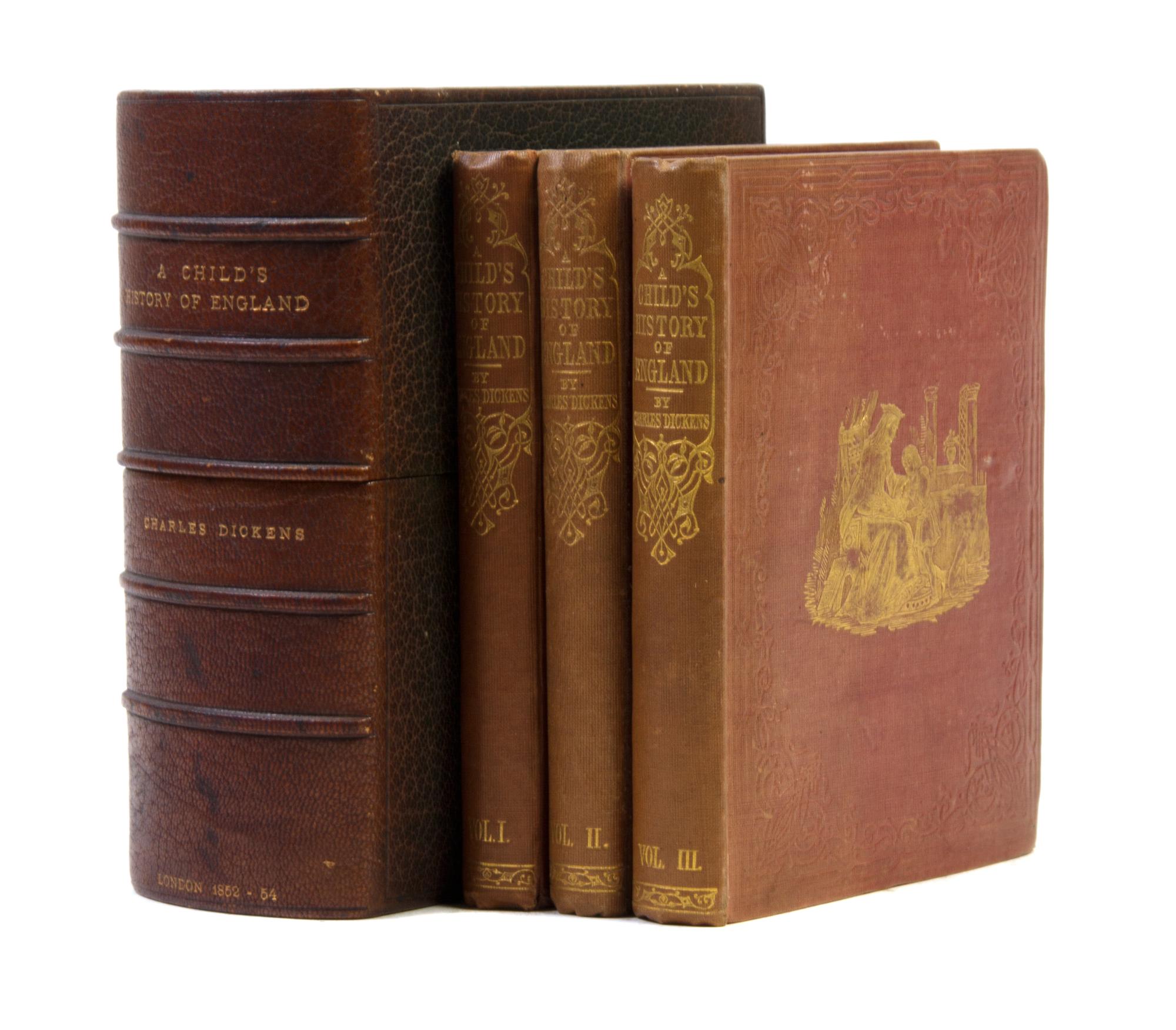 DICKENS, CHARLES. A Child's History of England. London, 1852-54. 3 vols.