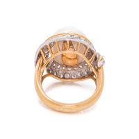 CULTURED SOUTH SEA PEARL AND DIAMOND RING