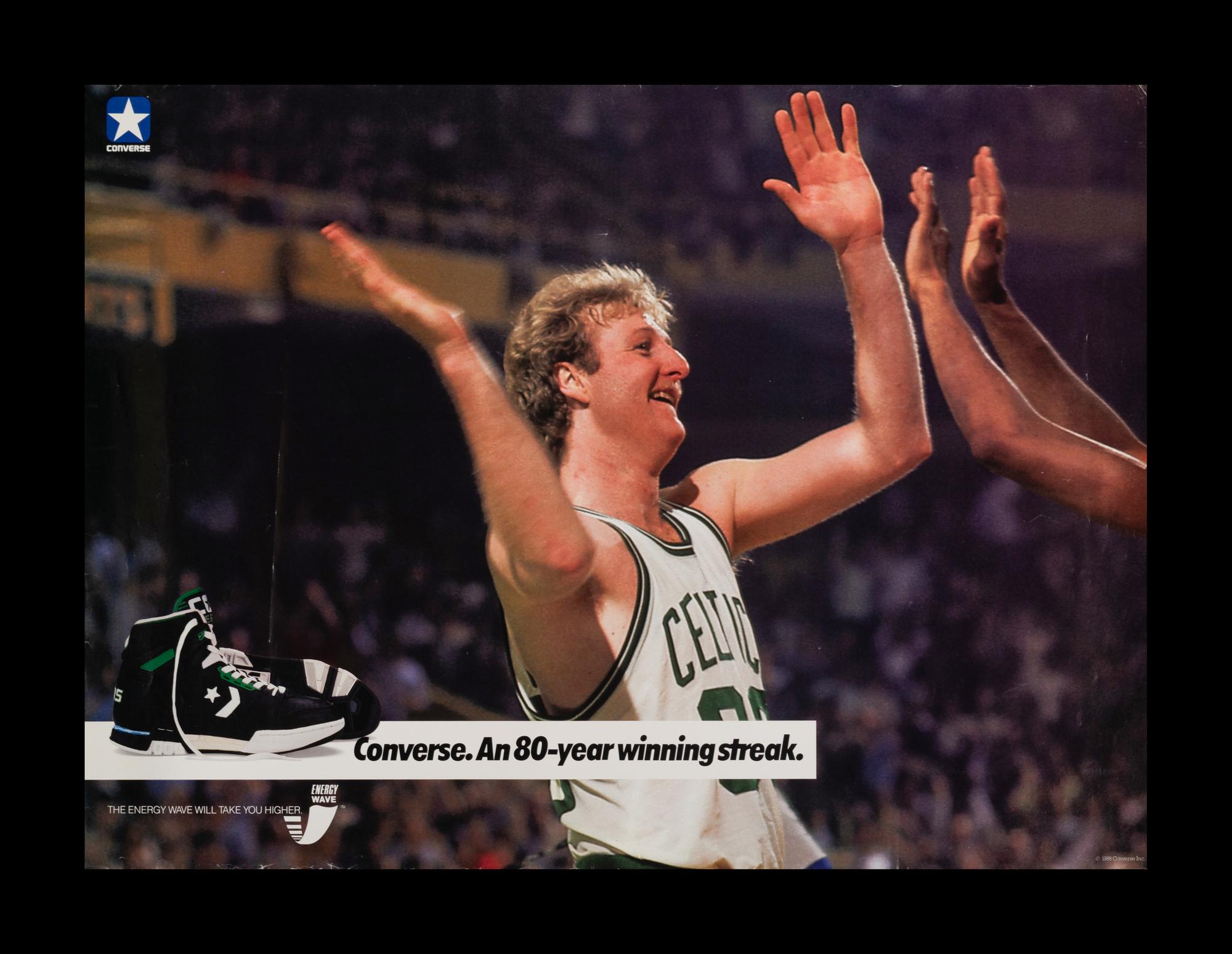 A Group of Eight 1980s-90s Sports Advertising Posters (Including Larry Bird and Kareem Abdul-Jabbar),