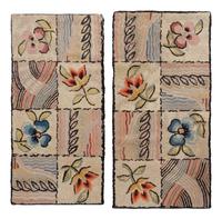 A Pair of American Hooked Floral Rugs