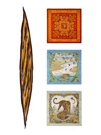 A Group of Four Hermès Scarves