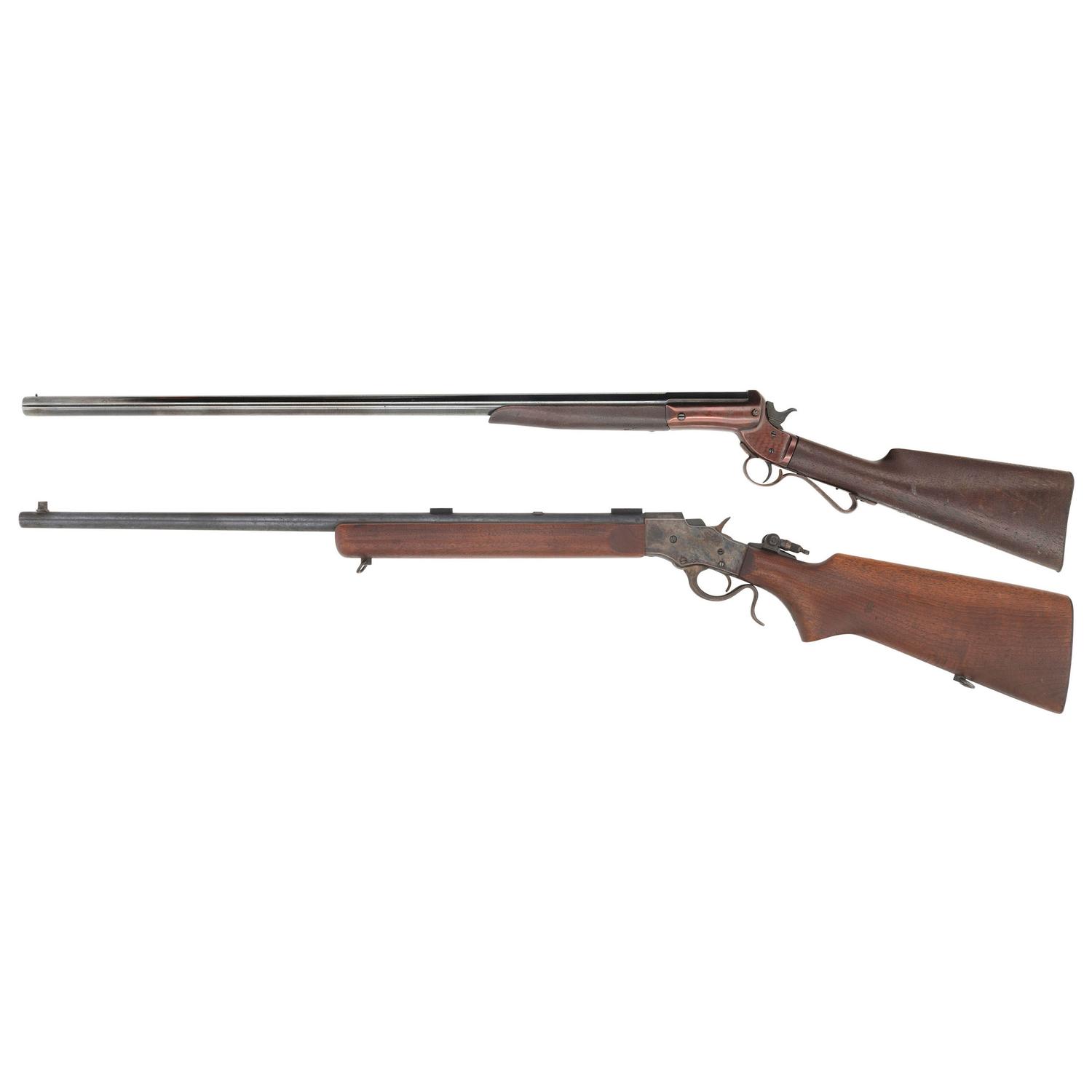 **Lot of 2 Stevens: No. 418 Rifle and Tip-Up Shotgun
