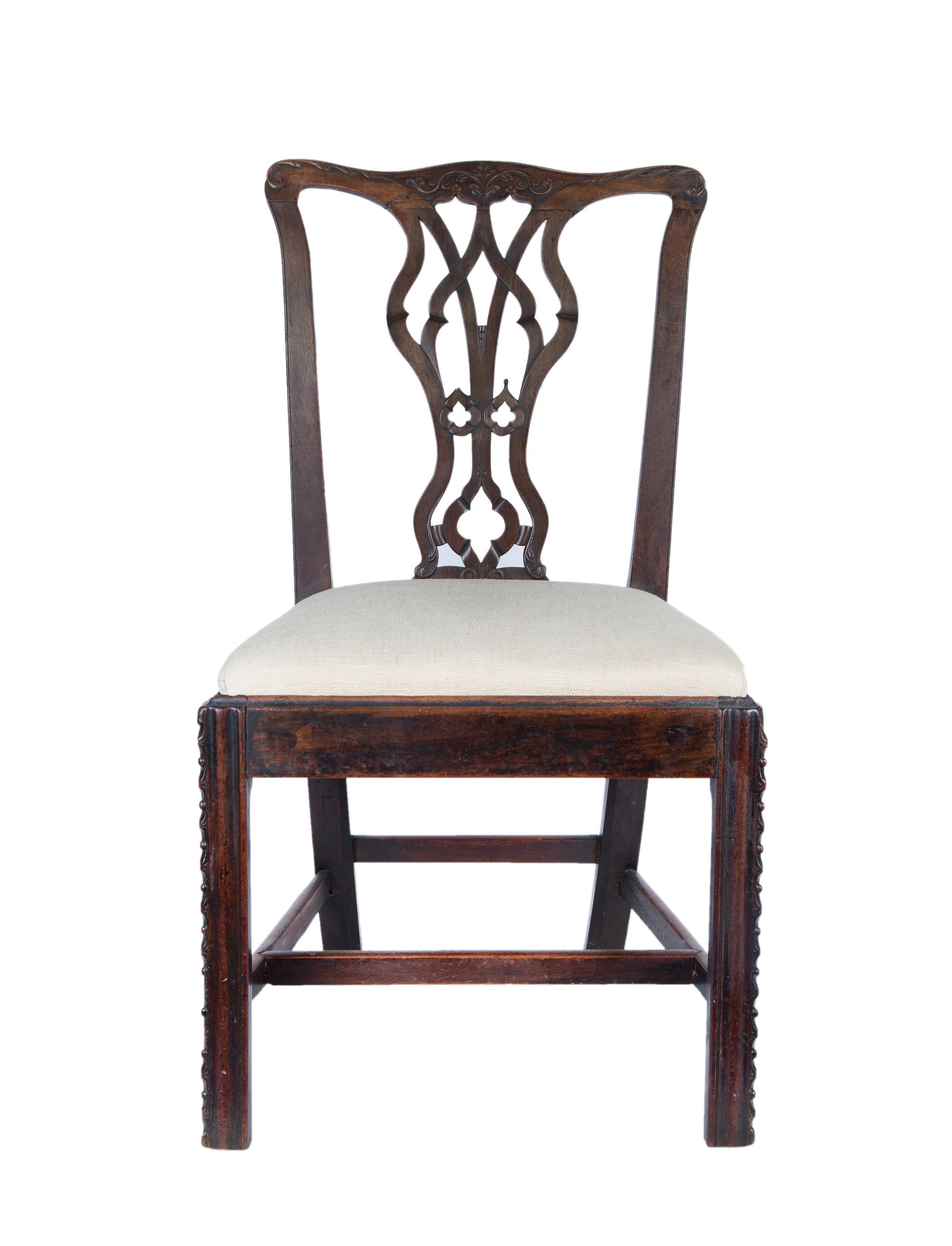 A Chippendale Style Carved Mahogany Side Chair — LATE 19TH CENTURY
