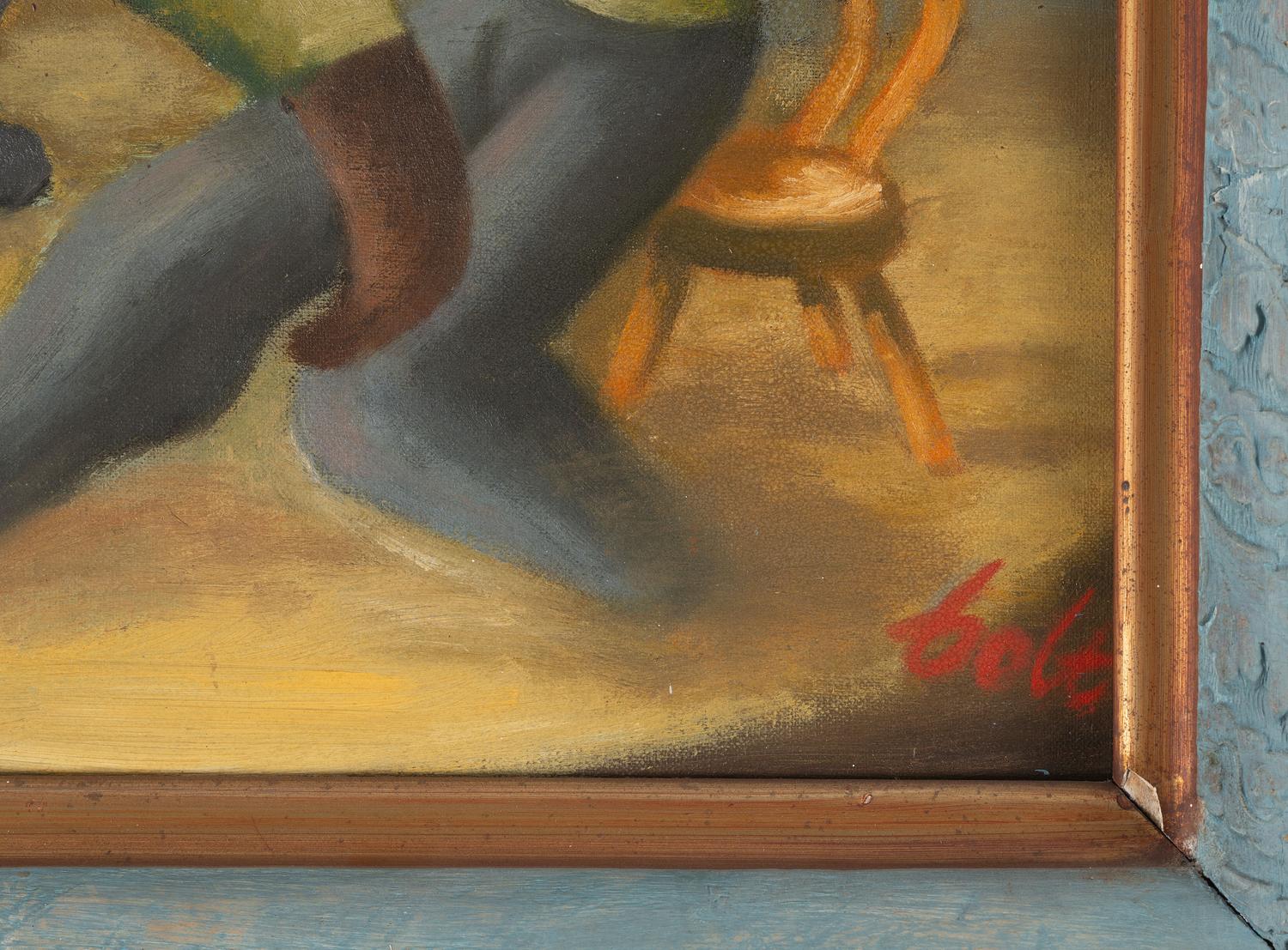 [HARLEM RENAISSANCE]. Painting depicting a group of men dancing.