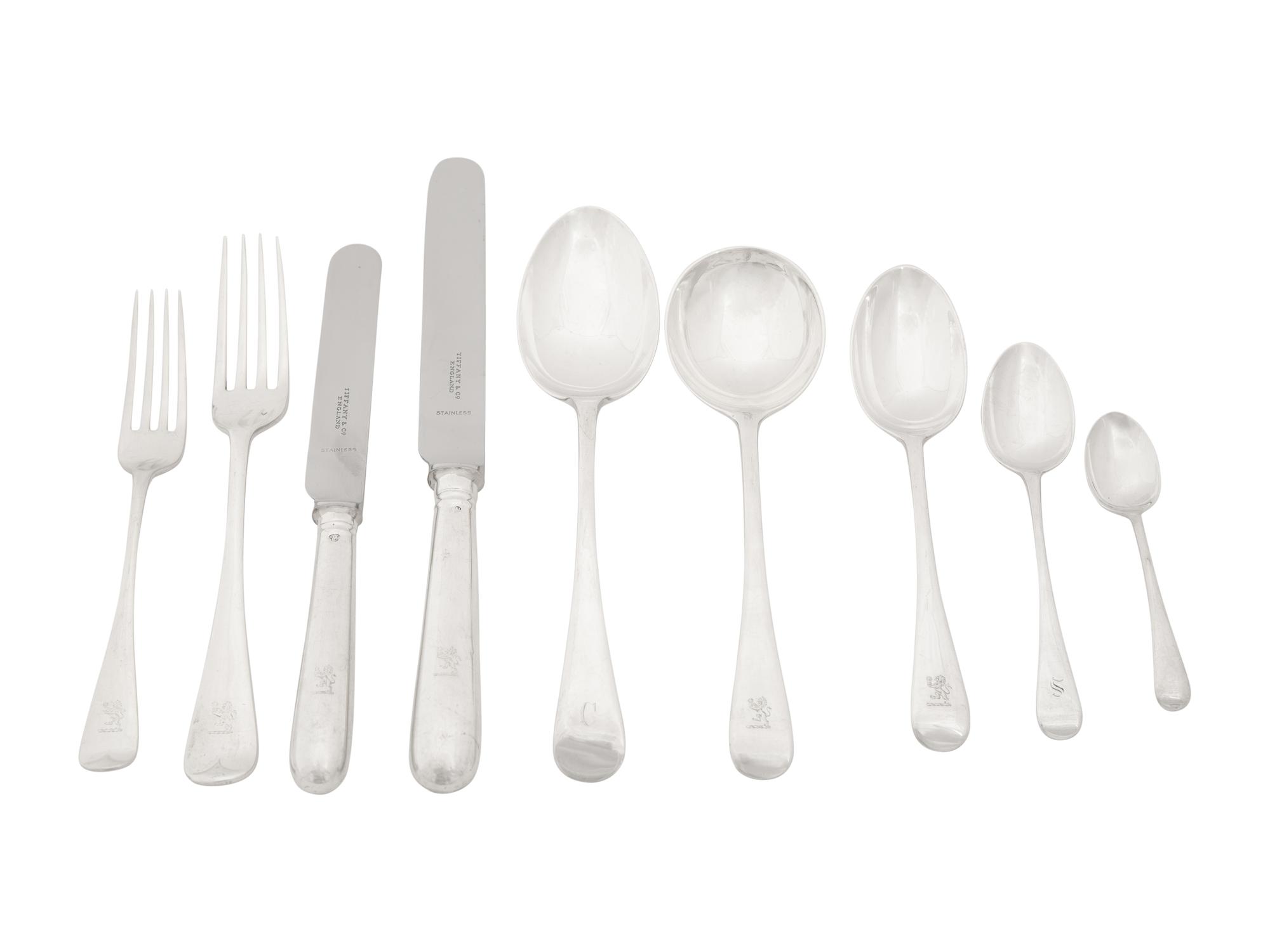 An English Silver Flatware Service Retailed by Tiffany and Co.
