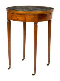 A Louis XVI Style Marble-Top Bouillotte Table