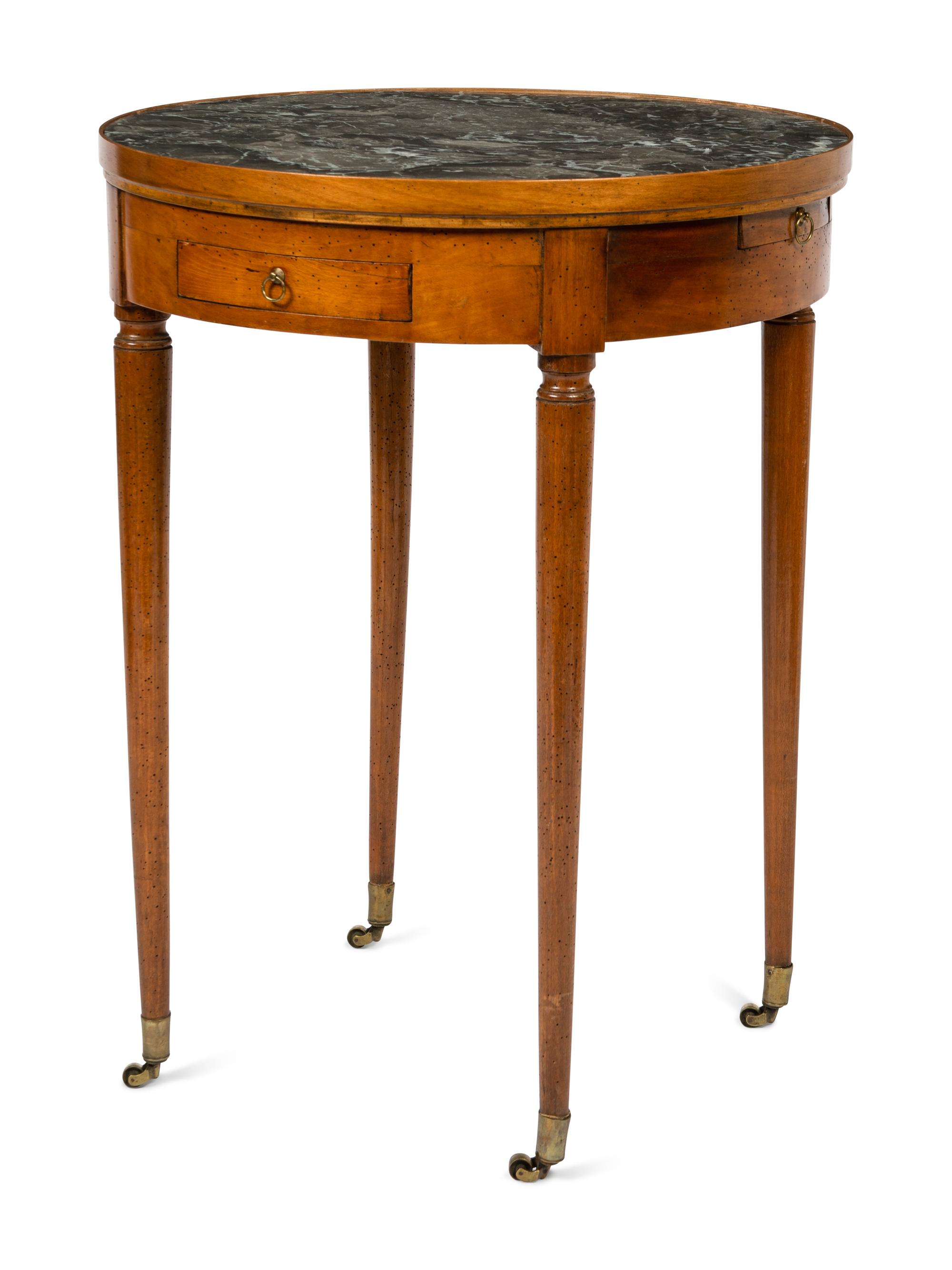 A Louis XVI Style Marble-Top Bouillotte Table
