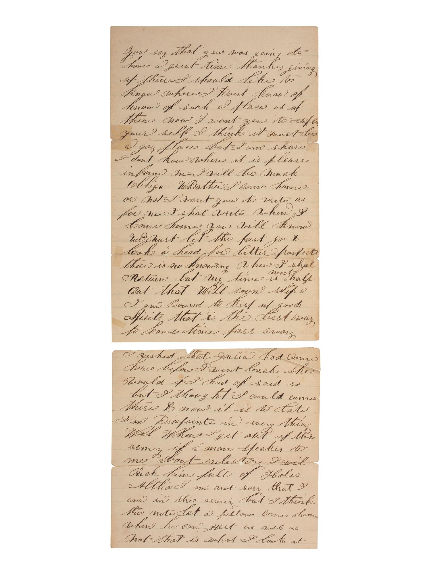[CIVIL WAR]. A group of 5 letters from Private Ludovicus Bowles, Co. D, 24th Michigan Volunteers, WIA Chancellorsville, DOD.