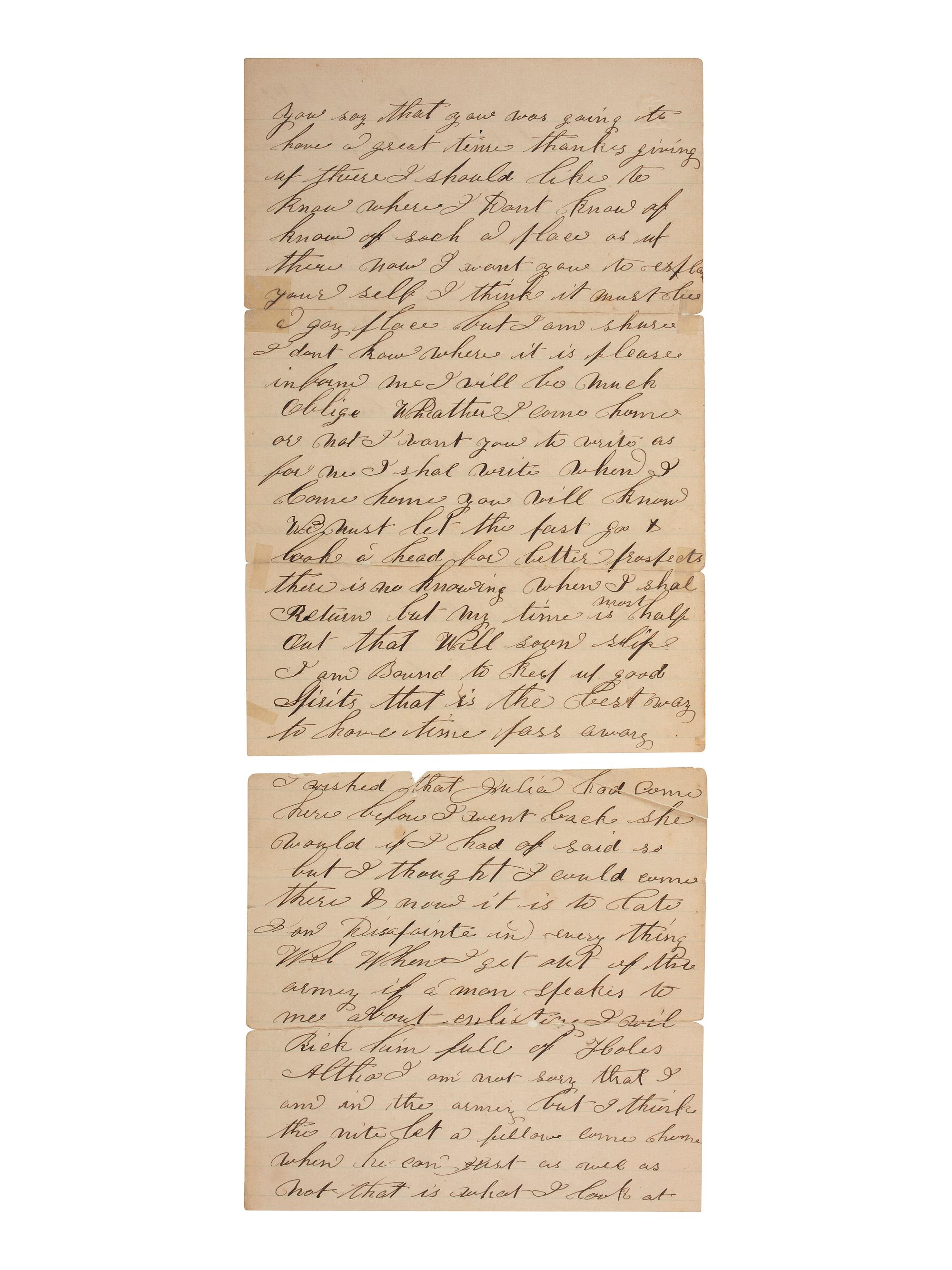 [CIVIL WAR]. A group of 5 letters from Private Ludovicus Bowles, Co. D, 24th Michigan Volunteers, WIA Chancellorsville, DOD.