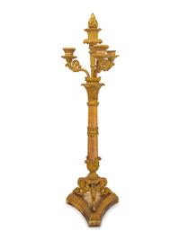A Louis Philippe Gilt Bronze Four-Light Candelabrum