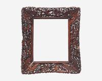 A pair of Chinese Export carved and stained wood frames, 19th century