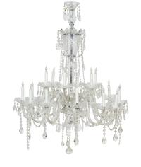 A Cut Glass Twenty-Light Chandelier