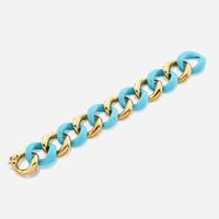 A gold and turquoise bracelet, Seaman Schepps Classic Large Link