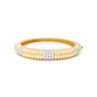 BICOLOR GOLD AND DIAMOND BANGLE BRACELET