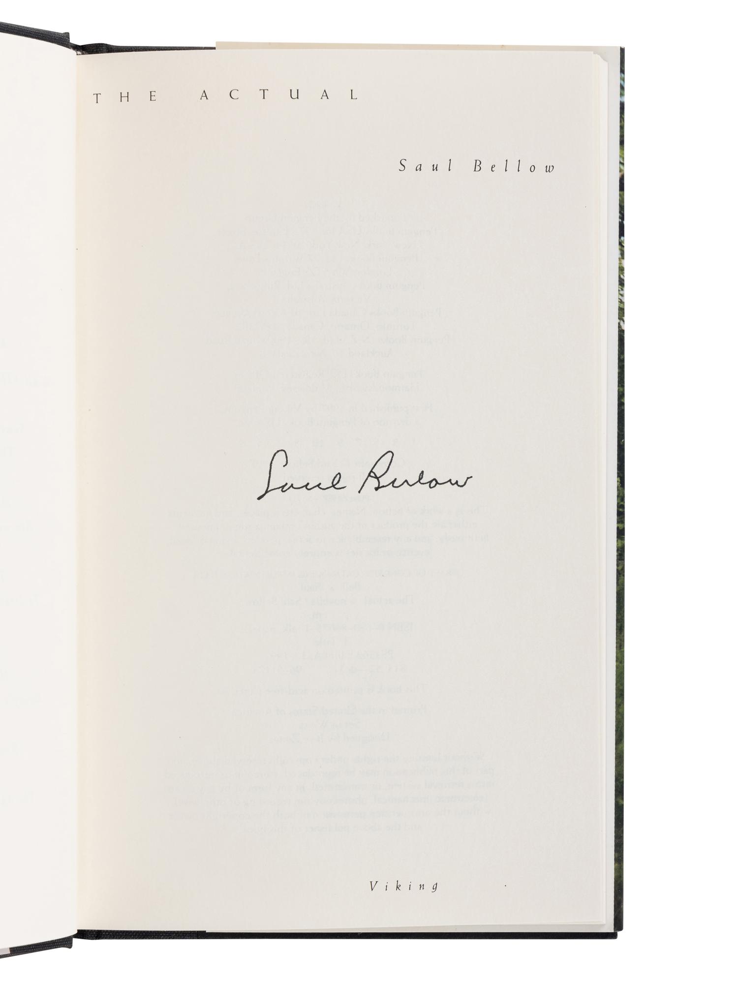 BELLOW, Saul (1915-2005). A group of 8 works by Bellow, MANY FIRST EDITIONS, MANY SIGNED, comprising: