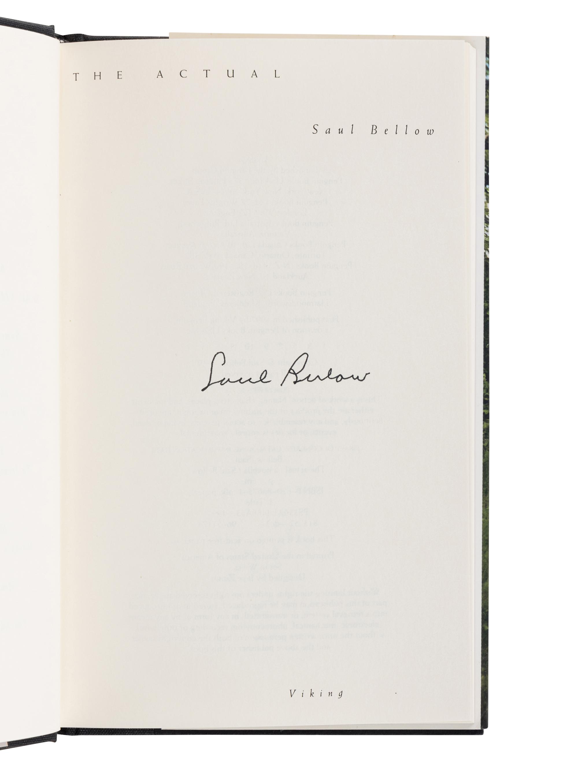 BELLOW, Saul (1915-2005). A group of 8 works by Bellow, MANY FIRST EDITIONS, MANY SIGNED, comprising:
