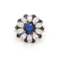 Oscar Heyman, Sapphire, Diamond and Yellow Gold Ring