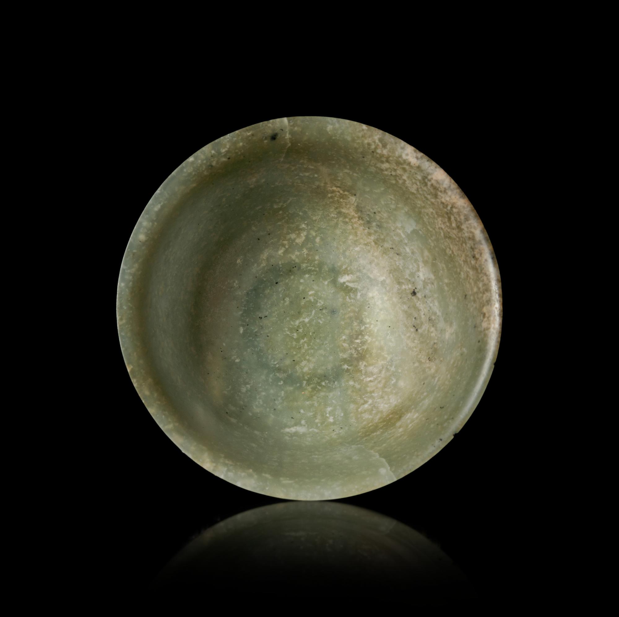 A Mottled Celadon Jade Bowl