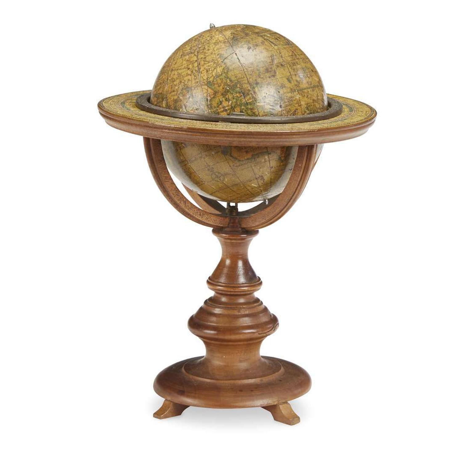 Miniature terrestrial globe on stand England, 19th century