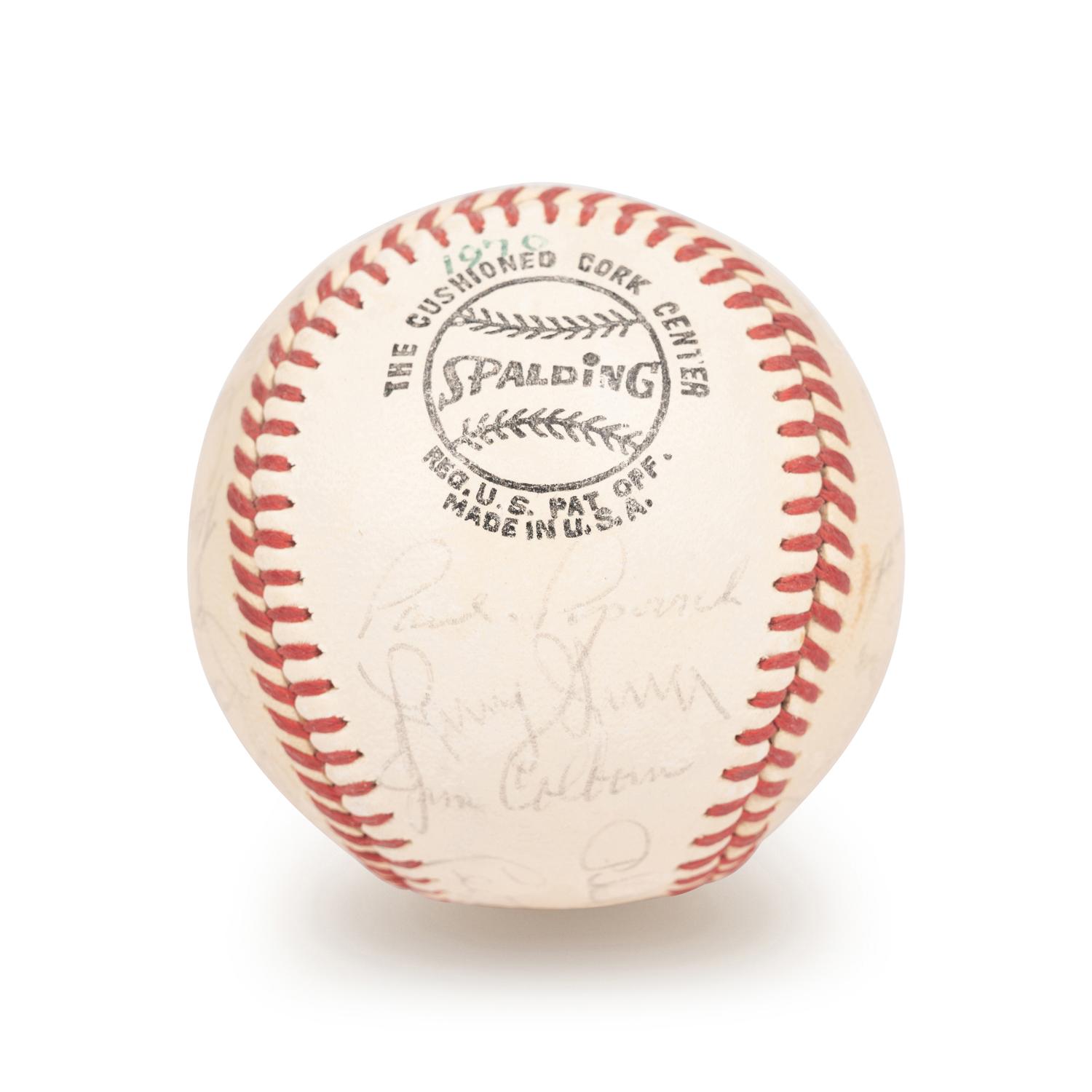 A 1970 Chicago Cubs Team Signed Autograph Baseball Including Ernie Banks, Leo Durocher, Bill Williams, Fergie Jenkins and Ron Santo (Beckett Authentication Services Letter BAS Certified),
