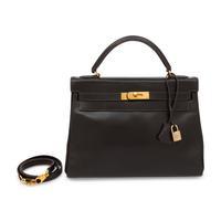 Hermès, Kelly 32 in Ebene Box Leather
