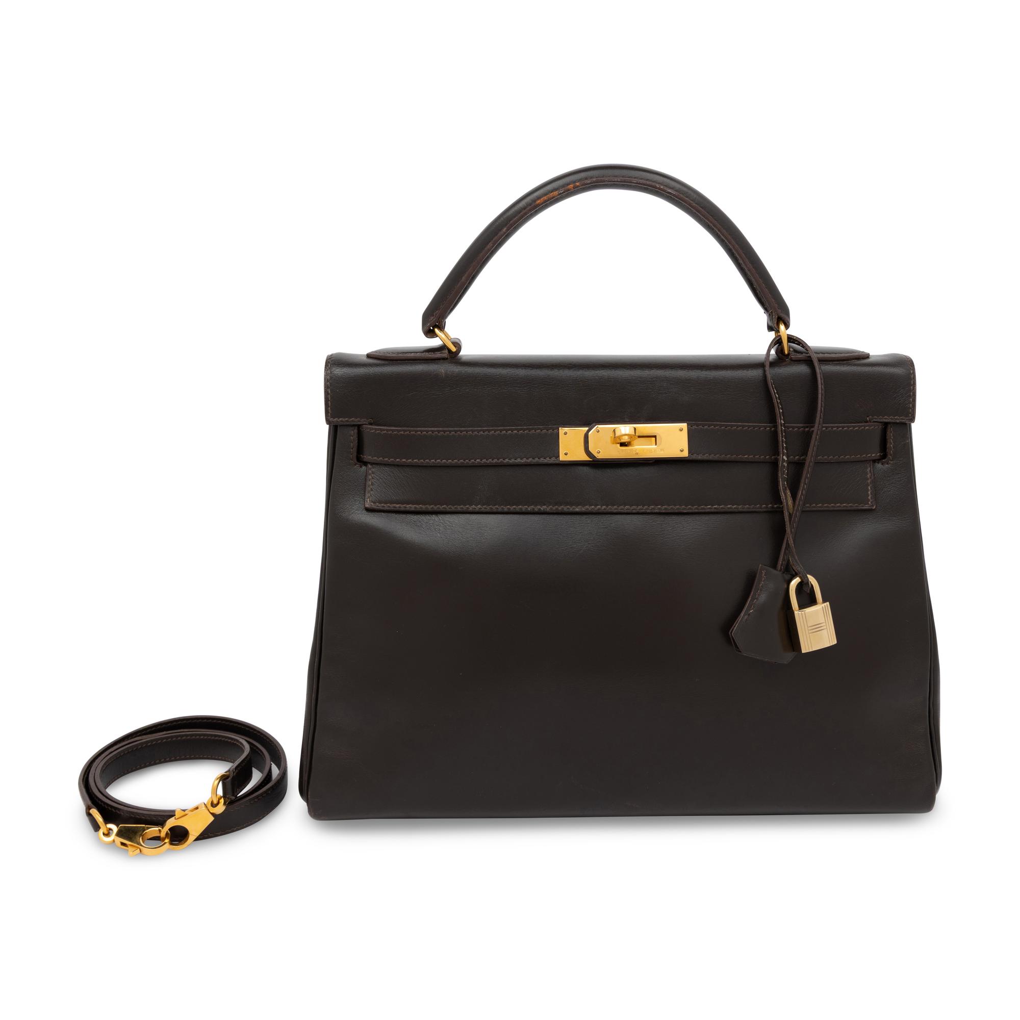 Hermès, Kelly 32 in Ebene Box Leather
