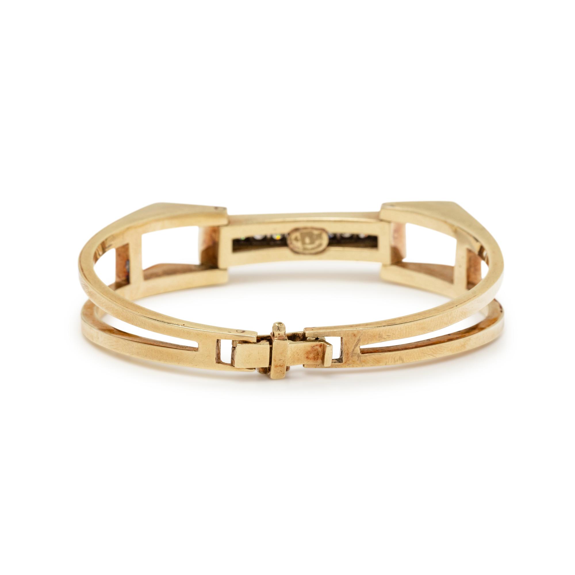 YELLOW GOLD AND DIAMOND BANGLE BRACELET