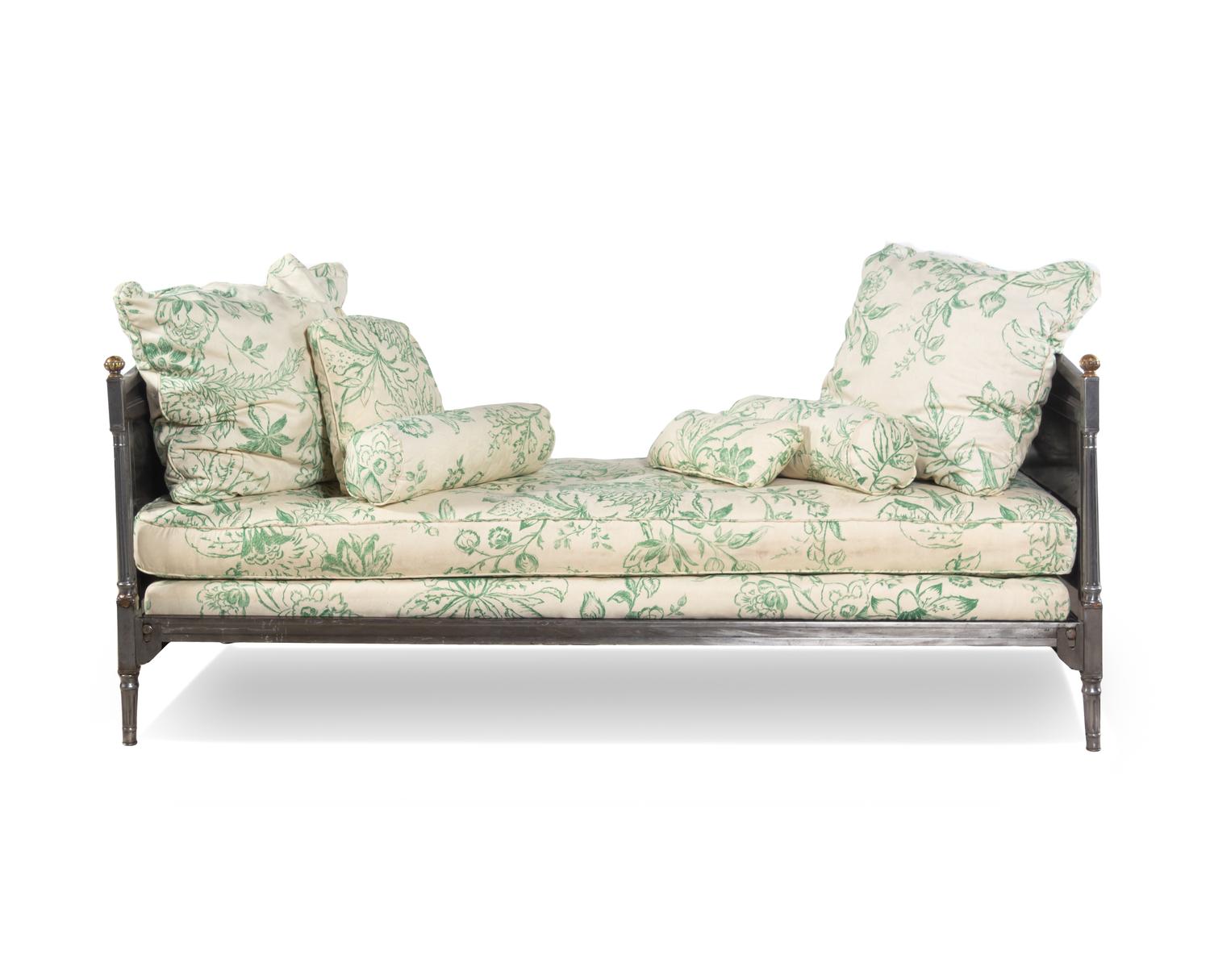 A Directoire Brass Mounted Steel Daybed