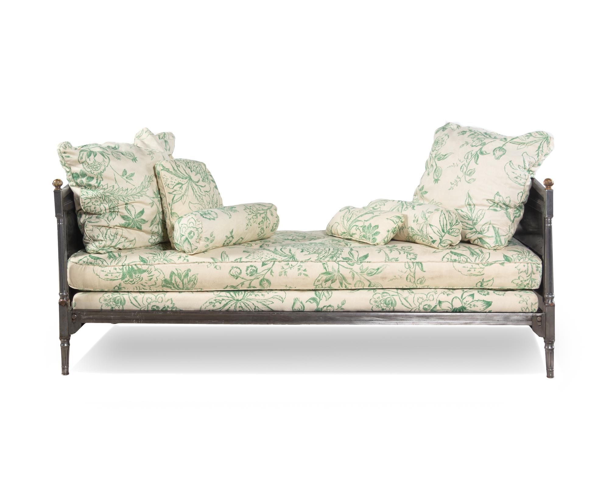 A Directoire Brass Mounted Steel Daybed
