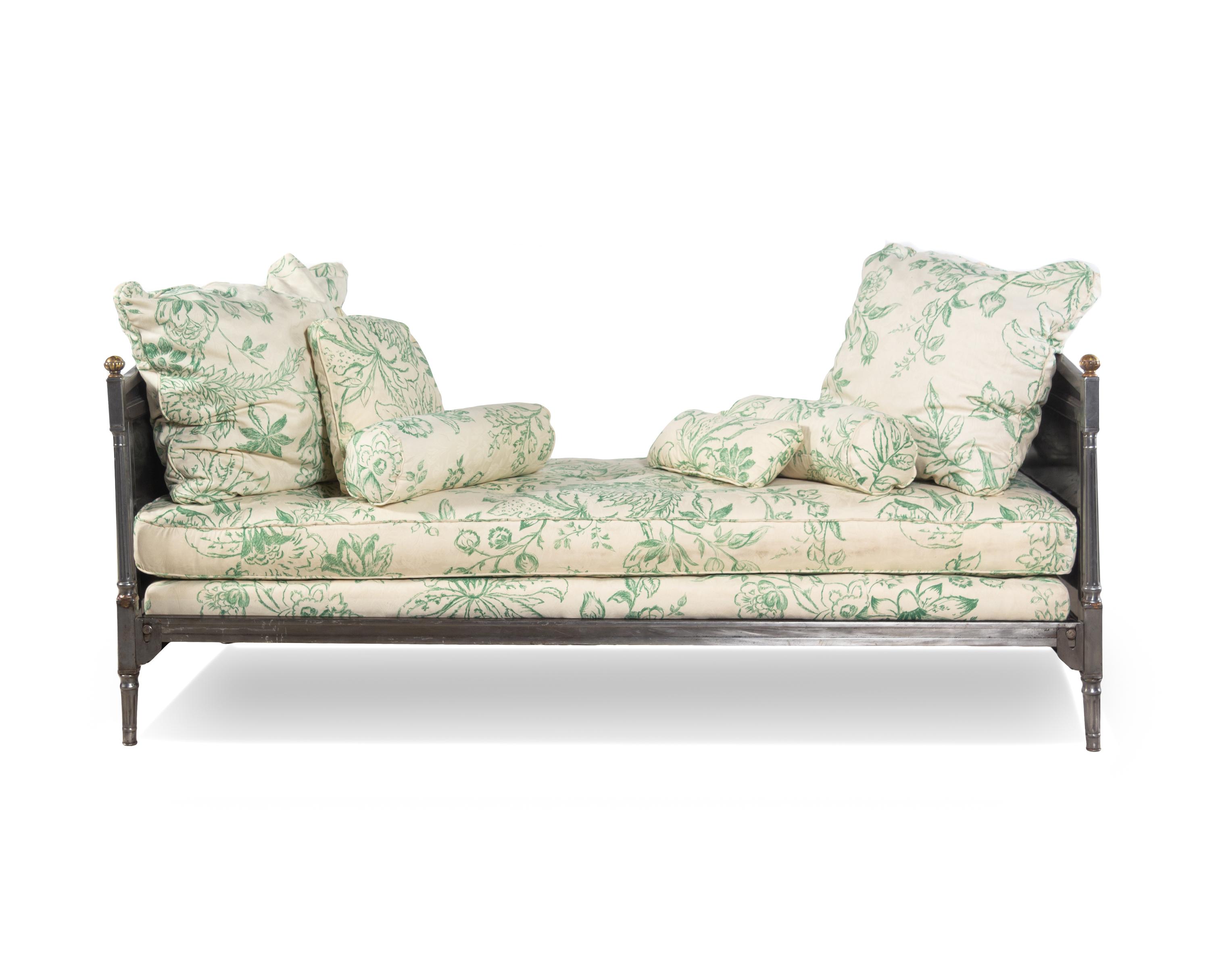 A Directoire Brass Mounted Steel Daybed
