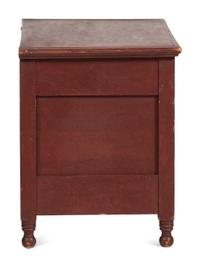 A Late Federal Red Painted Poplar Blanket Box