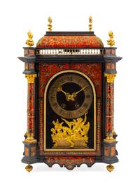 A Boulle Marquetry Mantel Clock
