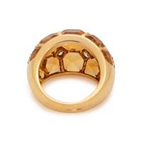 FRENCH, CITRINE AND DIAMOND RING