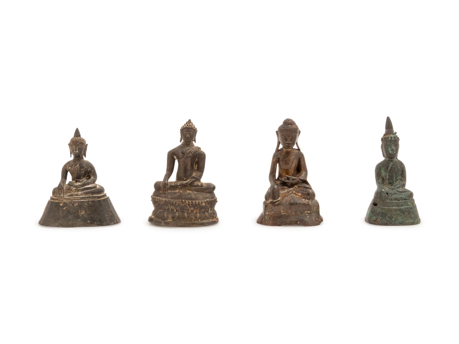 Four Thai Bronze Figures of Buddha