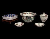 Five Chinese Famille Rose Porcelain Articles