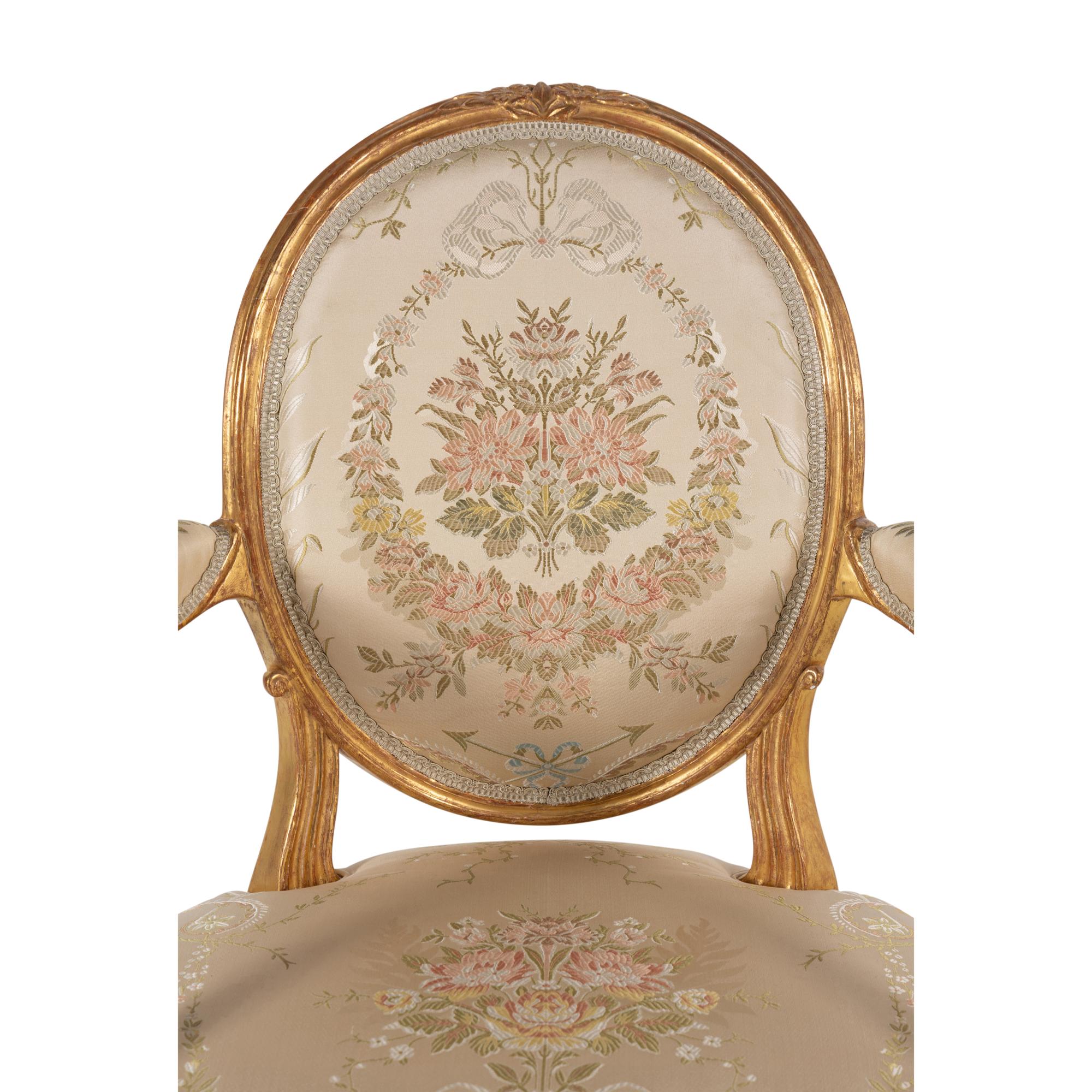 A George III Giltwood Armchair
