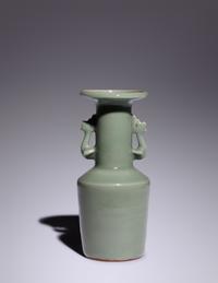 A Chinese Longquan Celadon Glazed Porcelain Mallet Vase
