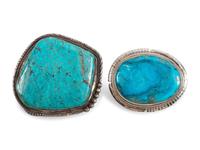 Navajo Silver and Turquoise Belt Buckles