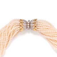 TIFFANY & CO., SCHLUMBERGER, CULTURED PEARL AND DIAMOND TORSADE NECKLACE