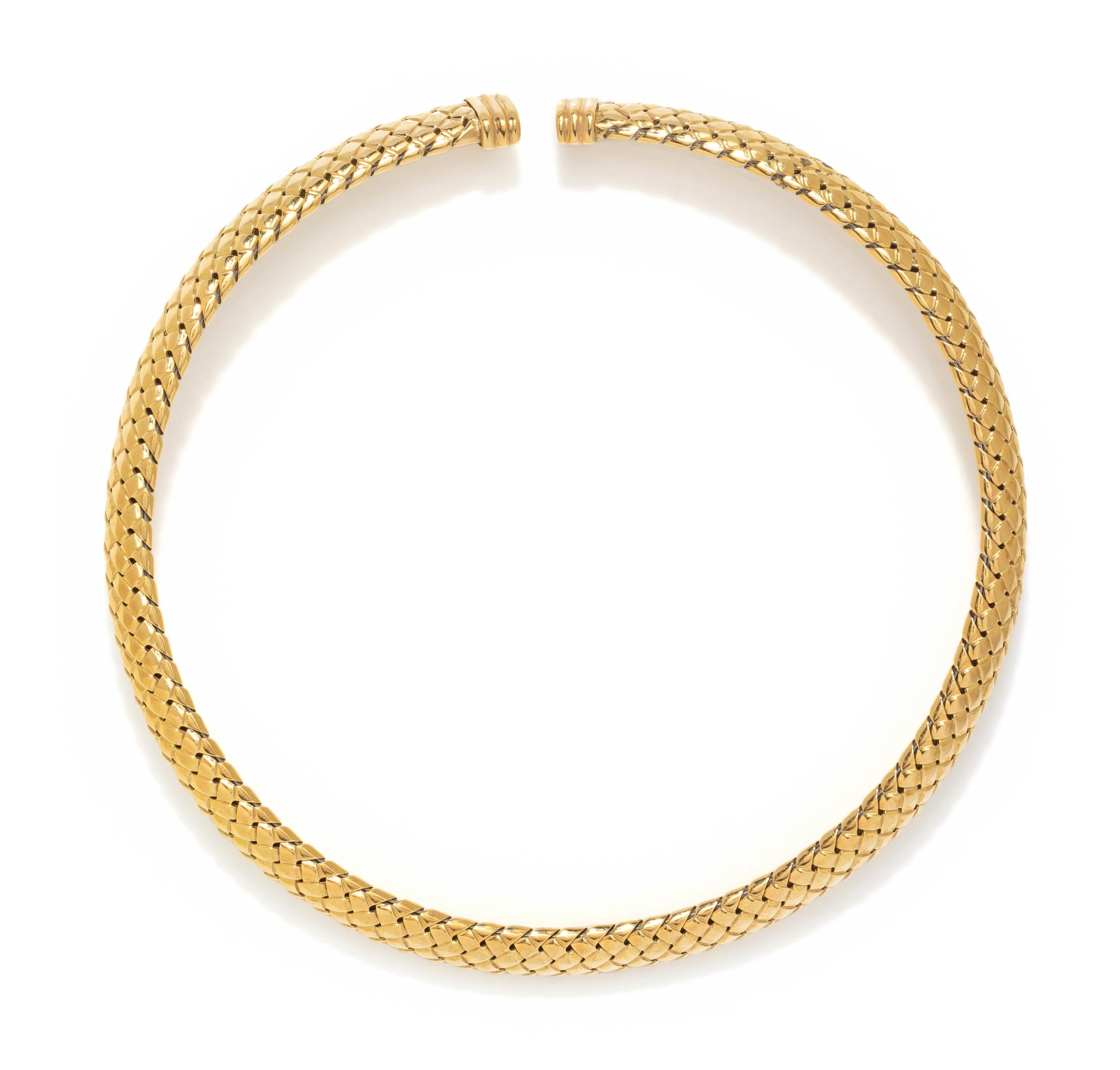 TIFFANY & CO., YELLOW GOLD 'VANNERIE' COLLAR NECKLACE