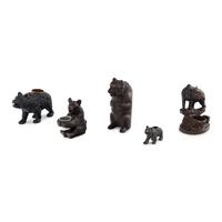 Five Black Forest Bear Table Objects