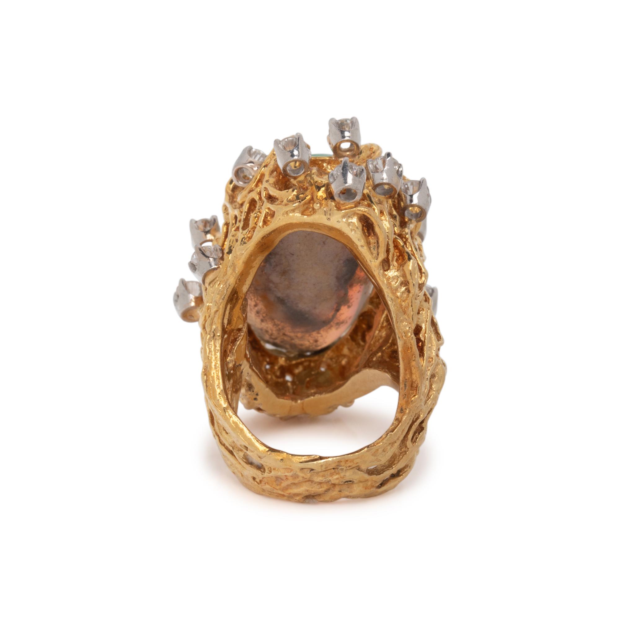 OPAL AND DIAMOND RING