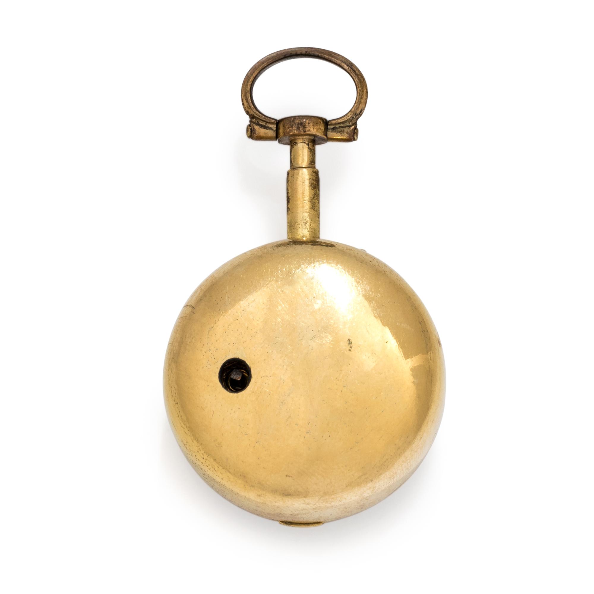 ABRAHAM COLOMBY, PASTE AND ENAMEL OPEN FACE POCKET WATCH