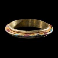 A Roman Glass Bangle — Set in modern gold signed T. Kochi 1984